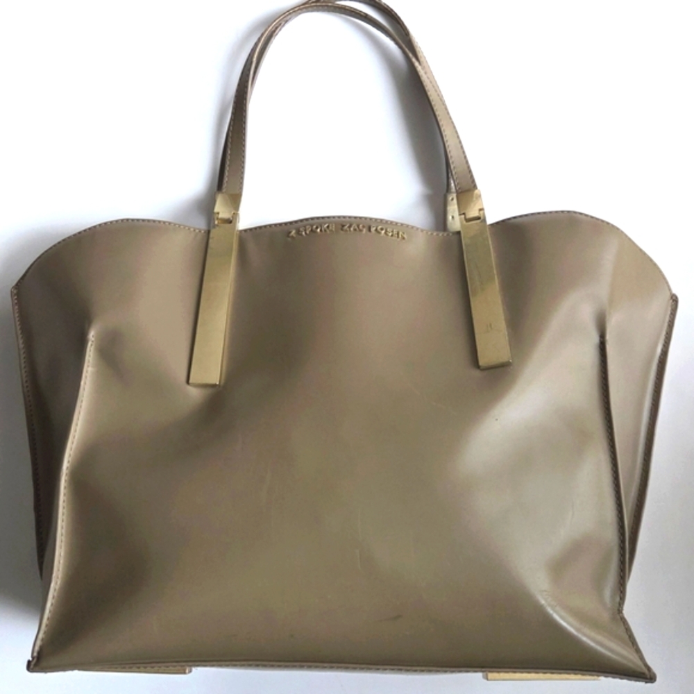 Zac Posen | Leather Tote with Gold Hinges and Feet